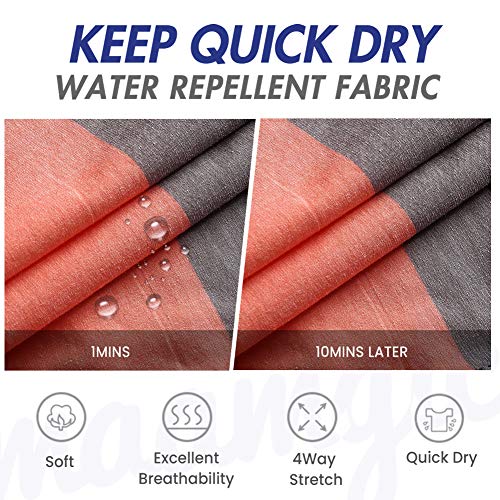 maamgic Mens 7" Stretch Swim Trunks Quick Dry Mesh Lining Swimwear Bathing Suits Grey Striped Large - Image 3