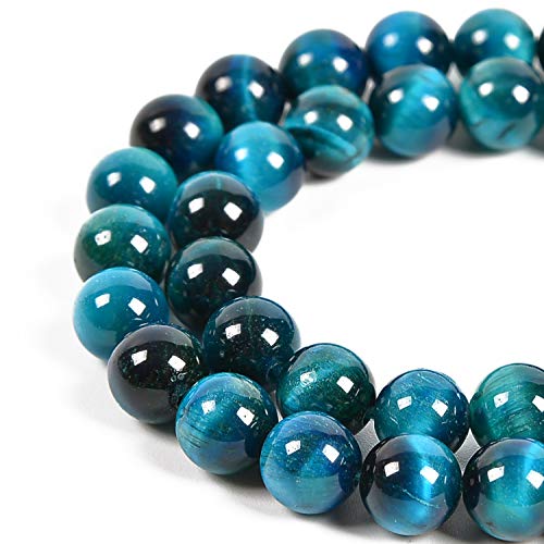 Nancybeads 36pcs 10mm Natural Aquamarine Tigers Eye Gemstone Round Spacer Loose Stone Beads for Jewelry Making 155 1 Strand Aquamarine Tigers Eye 10mm 36Beads
