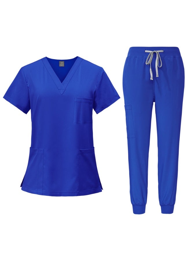 NIBEMINENT Summer Doctor Nurse Uniforms Work Uniforms Beauty SPA Pet Hospital Dental Surgery Hand Wash Gowns Split Suit - Image 1