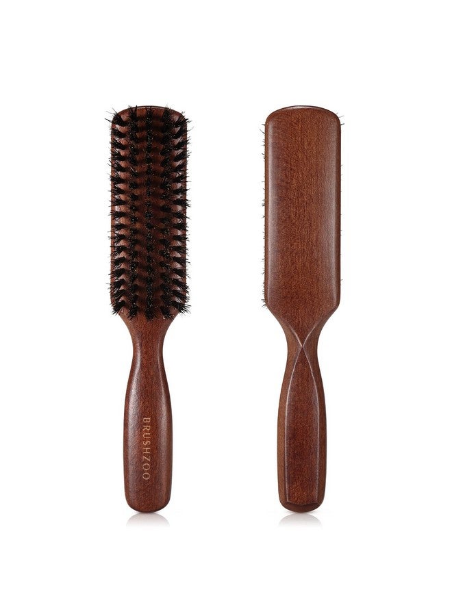 O BRUSHZOO Hair Brush for Men Thin Fine Normal Hair, Boar Bristle Hair Brush for Add Shine Improve Texture Reduce Frizz, Hairbrush for Beard Straightens Softens - Image 1