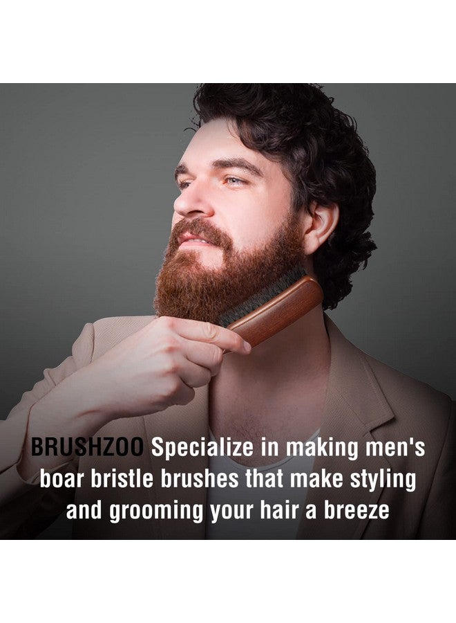 O BRUSHZOO Hair Brush for Men Thin Fine Normal Hair, Boar Bristle Hair Brush for Add Shine Improve Texture Reduce Frizz, Hairbrush for Beard Straightens Softens - Image 5