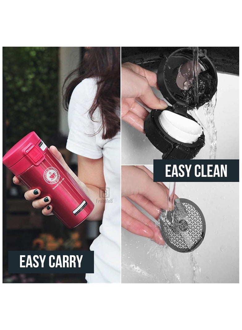 Bisbell Stainless Steel Vacuum Ice and Hot Drinks Insulated Travel Coffee Mug for Home Office Outdoor Works, Pink,BB3542,380ML - Image 5