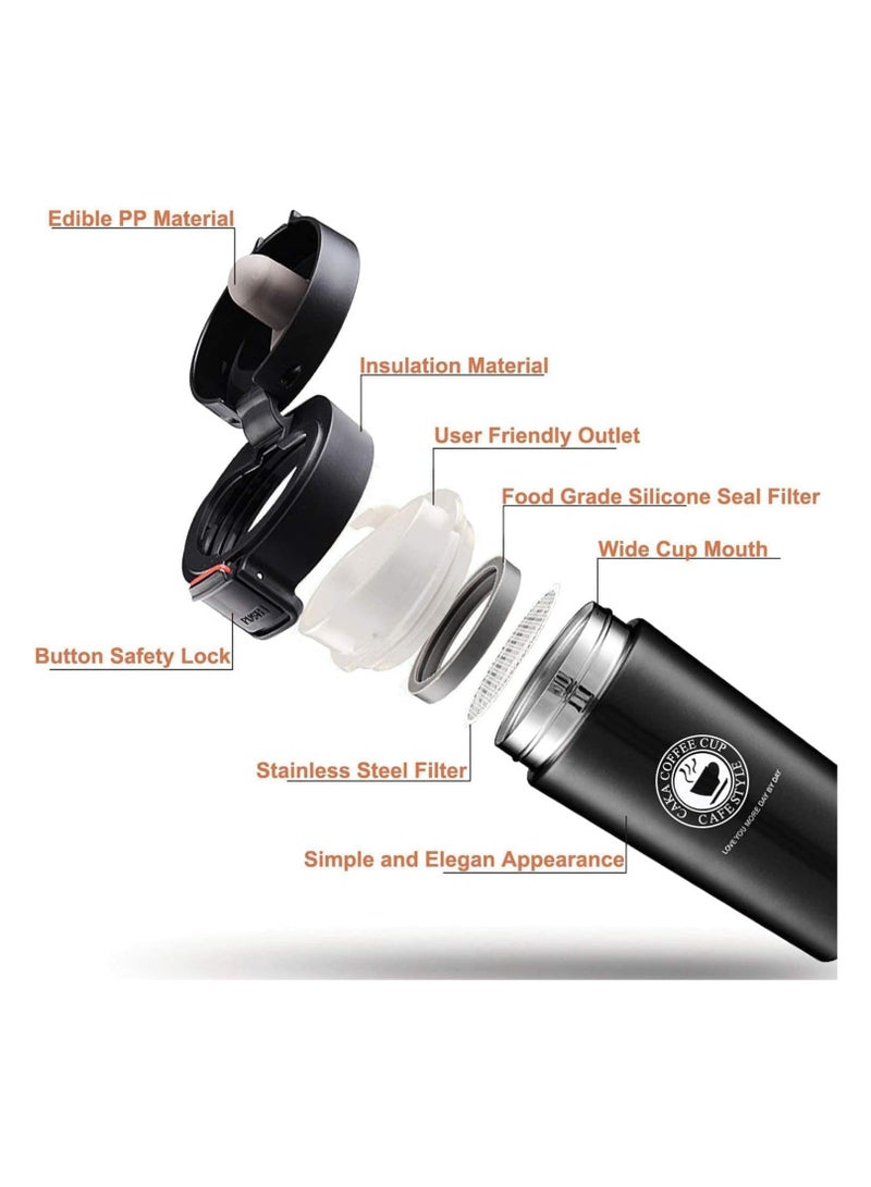 Bisbell Stainless Steel Vacuum Ice and Hot Drinks Insulated Travel Coffee Mug for Home Office Outdoor Works, Pink,BB3542,380ML - Image 3