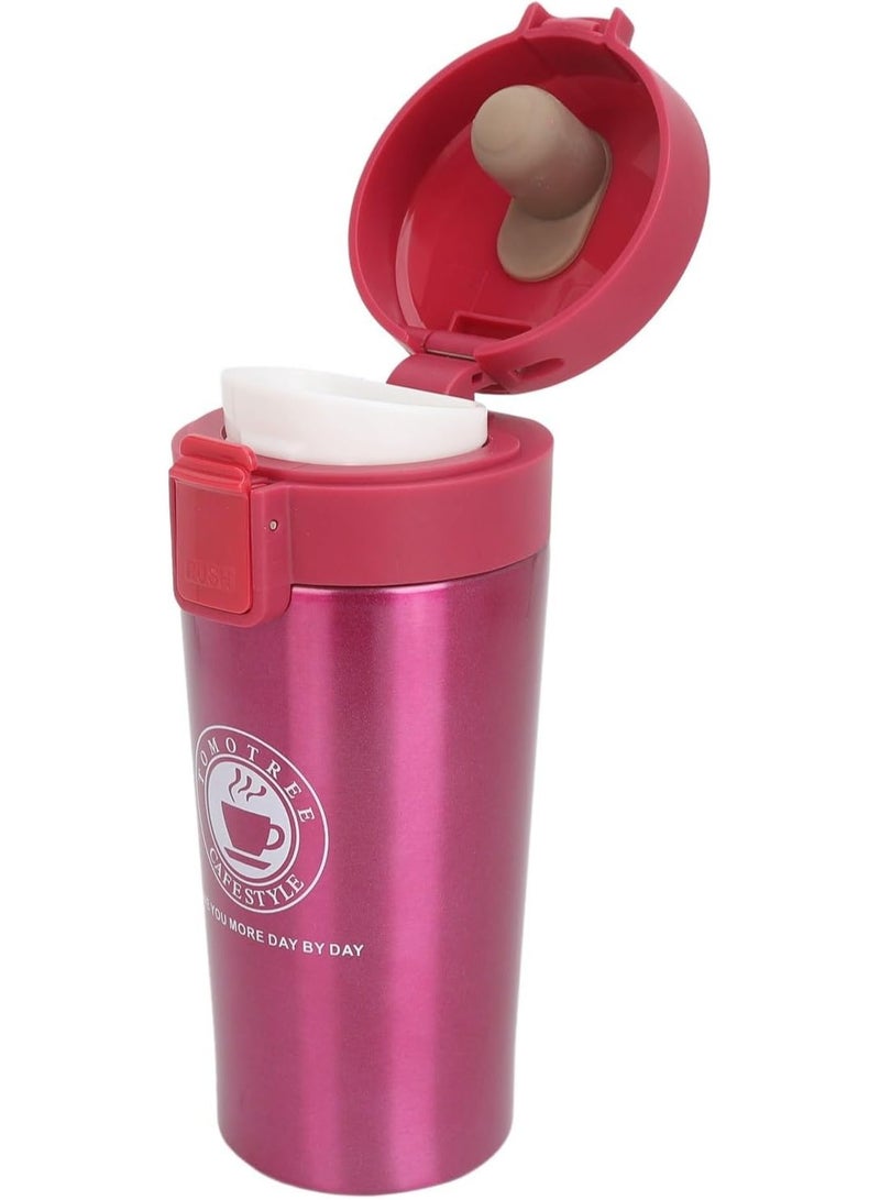 Bisbell Stainless Steel Vacuum Ice and Hot Drinks Insulated Travel Coffee Mug for Home Office Outdoor Works, Pink,BB3542,380ML - Image 2