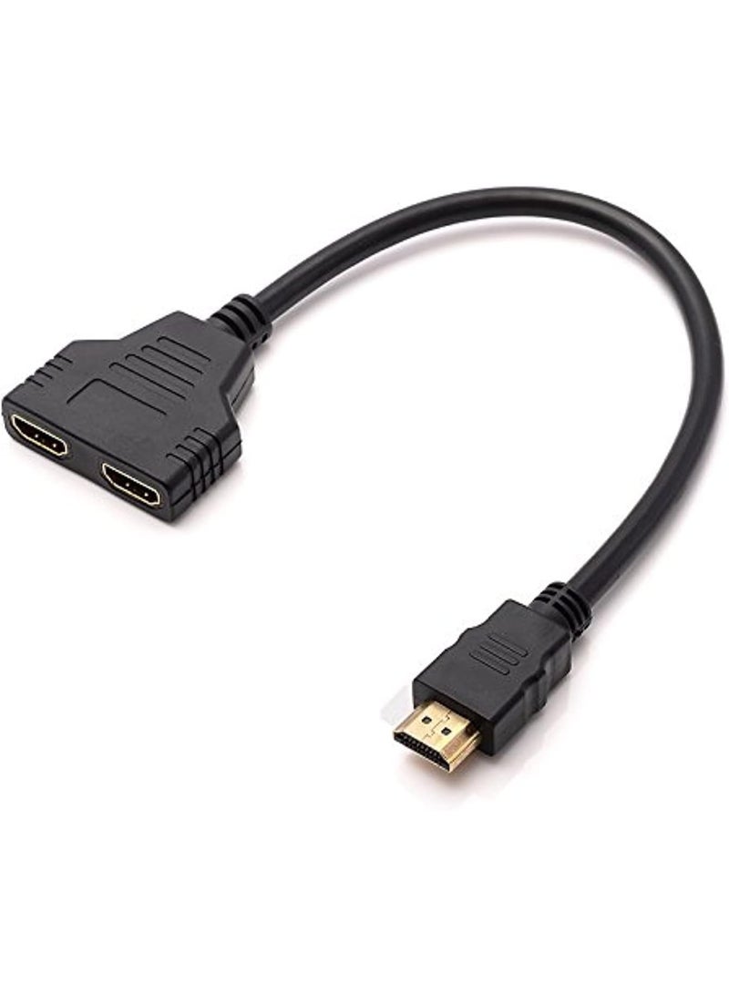 HDMI Splitter Adapter Cable - 1 in 2 Out 1080P Male to Dual Female 1 to 2 Way for HD, LED, LCD, TV, Support Two Same TVs at The Same Time