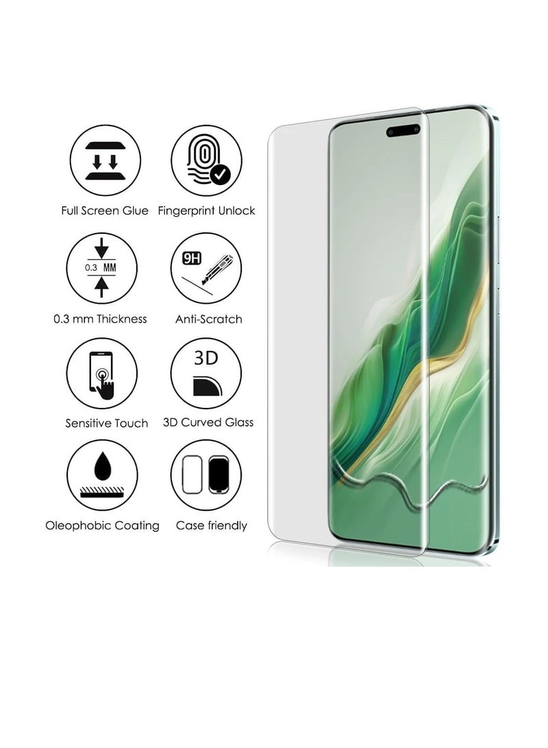 Full Glass Screen Protector For Honor Magic 6 Pro UV Tempered Glass Full Glue Cover Screen Protector For Fingerprint Unlock Screen Glass Film - Image 3