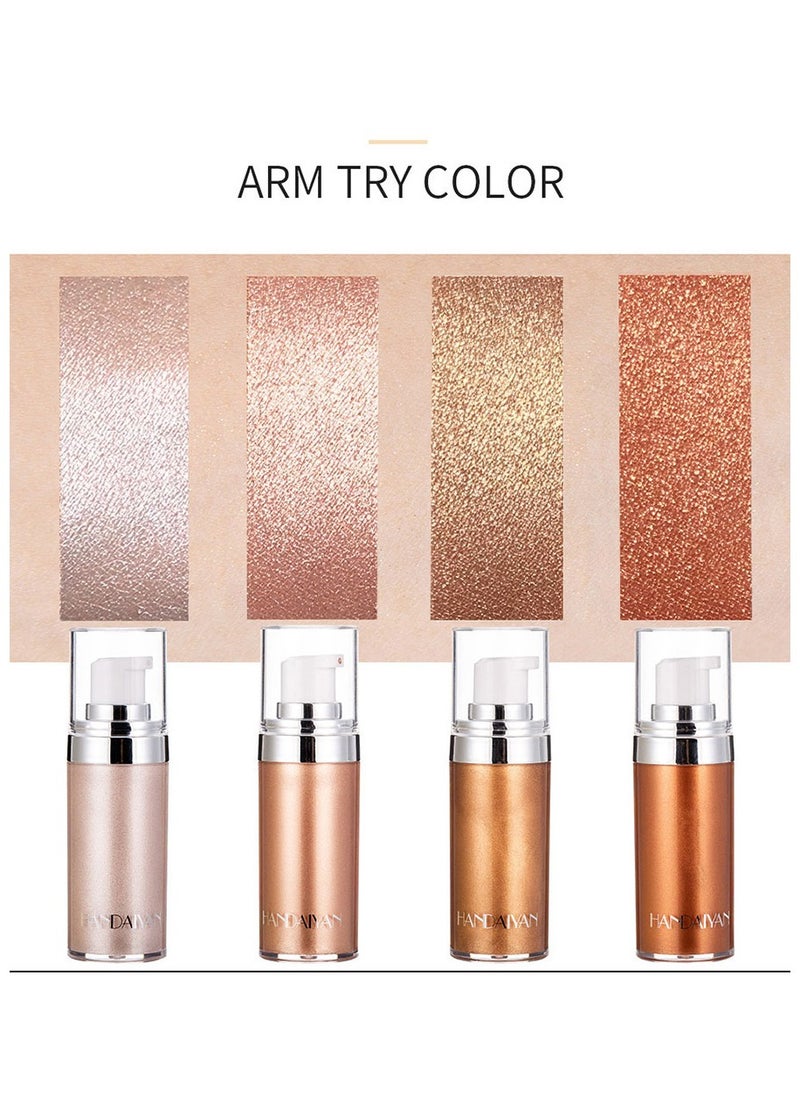 Handaiyan - Body Shimmer Liquid Highlighter Oil Brighten Glow Glitter Waterproof Moisturising Smooth Makeup Lotion Bronzer Illuminate Luminizer Gold Beach Foundation Non-sticky Dry for Face And Body (20ml) - Image 1