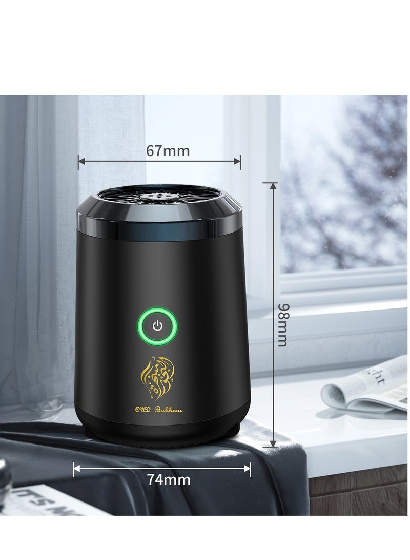 DIDA Oud Bukhoor Electric Mini Incense Burner Portable USB Rechargeable Aroma Diffuser Fresh Scent Black [Upgrade] - Image 3