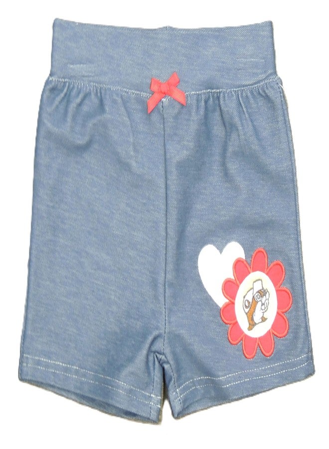 Buc-ee's Flower Heart Shorts Girls Toddler Travel Center Beaver Pants Girl (US, Alpha, 4 Years, Toddler Girls, Heart Shorts)