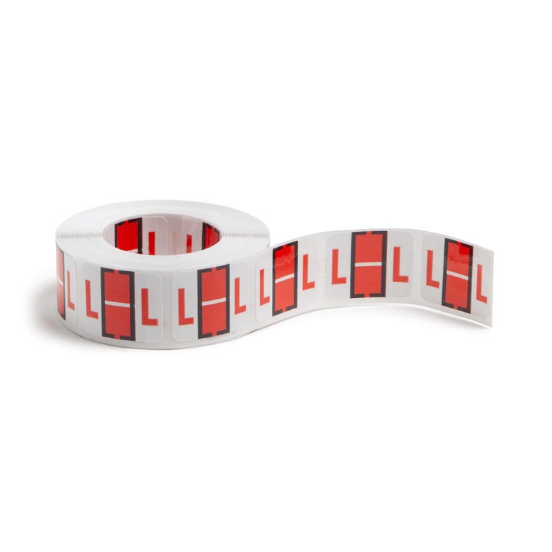 Smead BCCR Bar-Style Color-Coded Alphabetic Label, L, Label Roll, Dark Orange, 500 Labels per Roll, (67082) - Image 1
