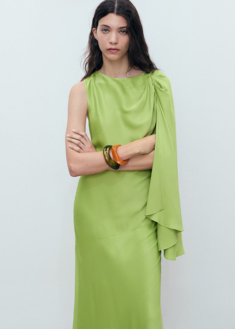 MANGO Chartreuse Column Dress  - Image 5