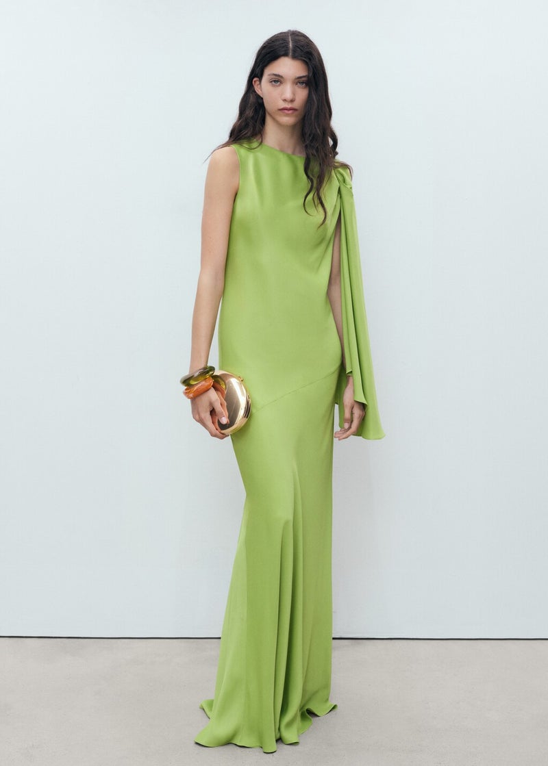 MANGO Chartreuse Column Dress  - Image 1