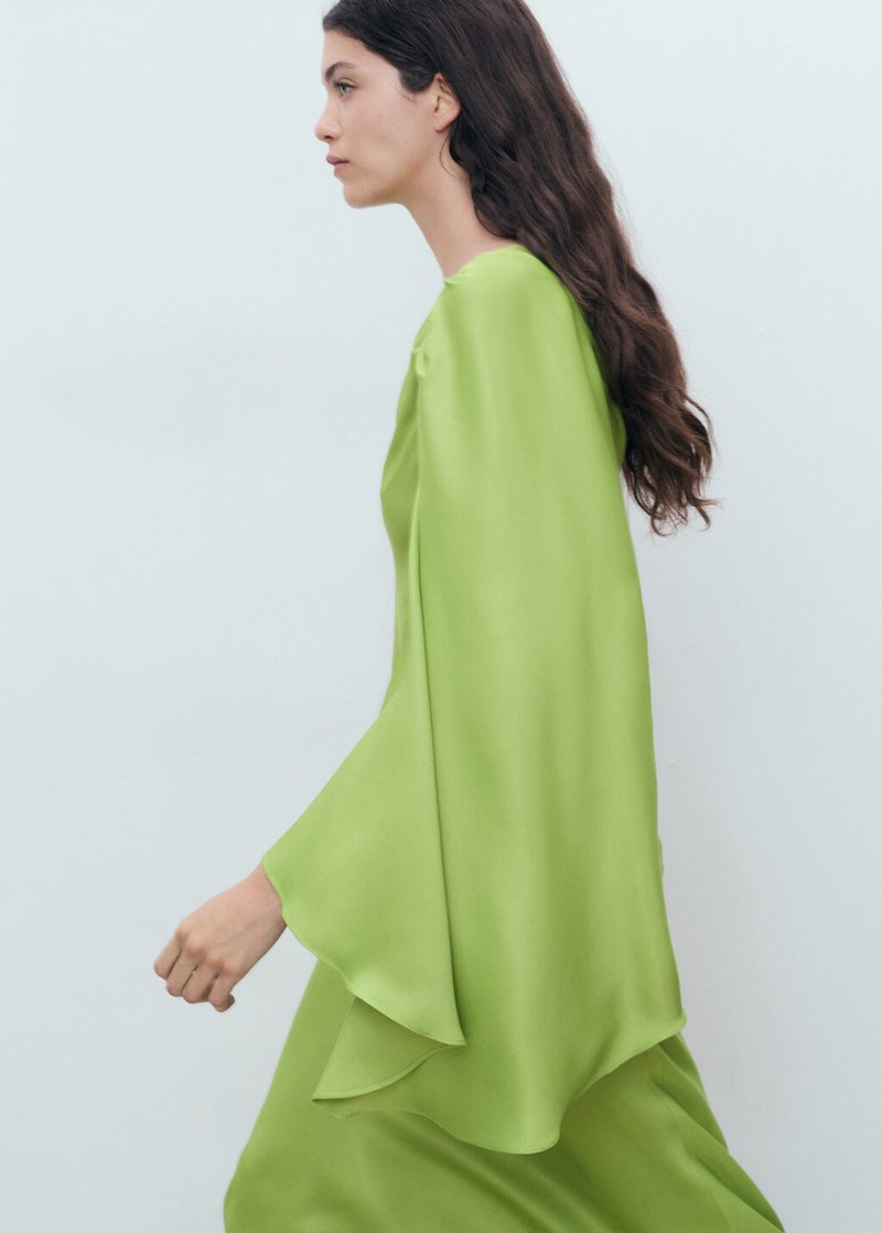 MANGO Chartreuse Column Dress  - Image 3