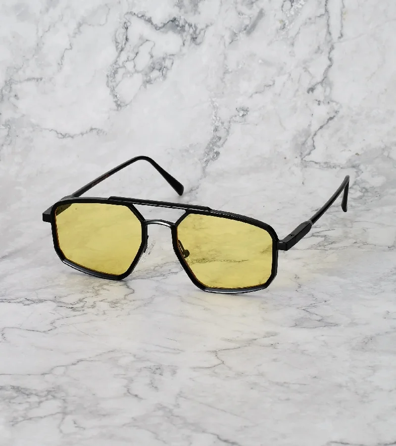  اكسبليست باوتس نظارات شمسية أنيقة بولو أسود وأصفر للجنسين