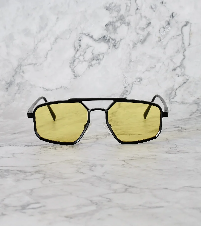  اكسبليست باوتس نظارات شمسية أنيقة بولو أسود وأصفر للجنسين