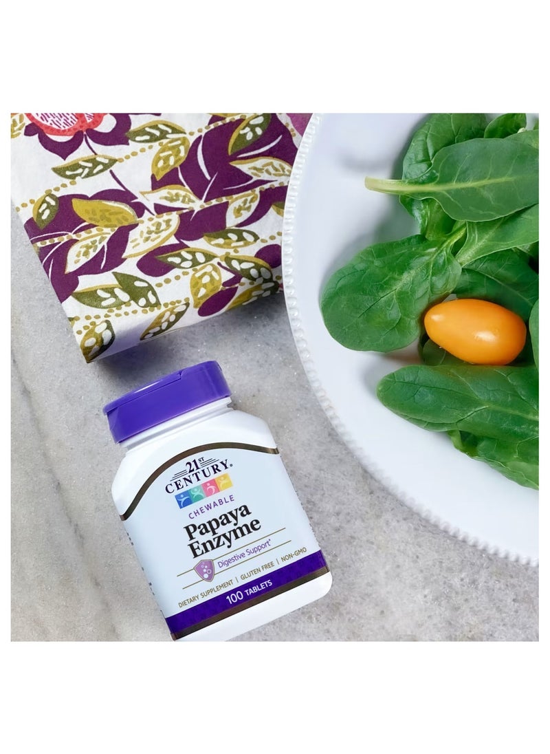 21st CENTURY - Papaya Enzyme Chewable 100 Tablets - Image 1
