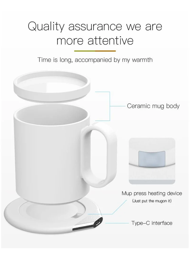 Hans Larsen CRIVITS - Smart Mug Warmer with Wireless Charger - White