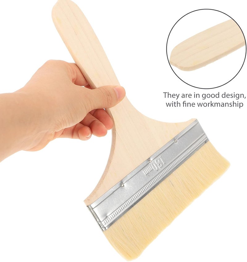 2pcs 8-inch Long Wooden Handle Paint Brushes for Water-Based Paints, Wool Bristle Artist Brushes for Home, Wall, and Oil Painting Supplies - Image 4