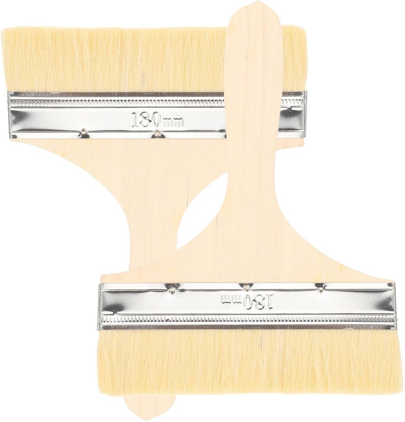 2pcs 8-inch Long Wooden Handle Paint Brushes for Water-Based Paints, Wool Bristle Artist Brushes for Home, Wall, and Oil Painting Supplies - Image 1