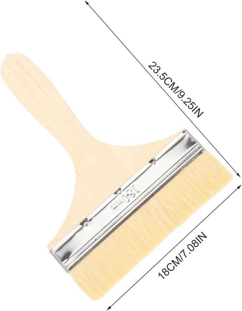2pcs 8-inch Long Wooden Handle Paint Brushes for Water-Based Paints, Wool Bristle Artist Brushes for Home, Wall, and Oil Painting Supplies - Image 2