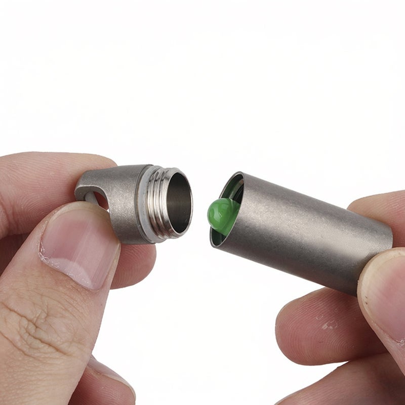Titanium Pill Case: Mini Size Lightweight Corrosion-Resistant - Waterproof Portable Pill Case for Travel Camping Hiking Outdoor Activities - Image 2