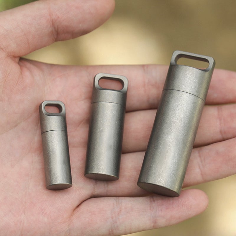 Titanium Pill Case: Mini Size Lightweight Corrosion-Resistant - Waterproof Portable Pill Case for Travel Camping Hiking Outdoor Activities - Image 3