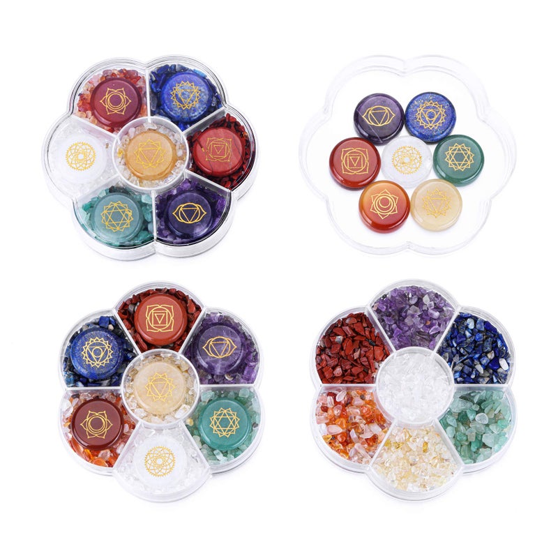 CrystalTears 7 Chakra Crystal Stones Natural Reiki Healing Crystals Gemstones with Engraved Chakra Symbol Tumbled Polished Chakra Stone Kit for Meditation Crystal Therapy Gift for Christmas - Image 3