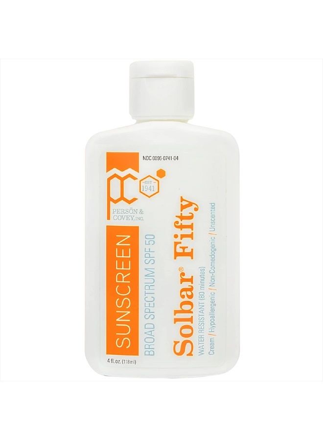 Solbar Person & Covey SPF 50 Sunscreen Face & Body Sun Cream - Solbar Fifty Body & Face Sunscreen SPF 50 Broad Spectrum Sunscreen - Water-Resistant Sun Cream, Sun Screen Protector for Face & Body - 4 Fl. Oz. - Image 1
