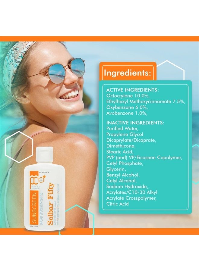Solbar Person & Covey SPF 50 Sunscreen Face & Body Sun Cream - Solbar Fifty Body & Face Sunscreen SPF 50 Broad Spectrum Sunscreen - Water-Resistant Sun Cream, Sun Screen Protector for Face & Body - 4 Fl. Oz. - Image 4