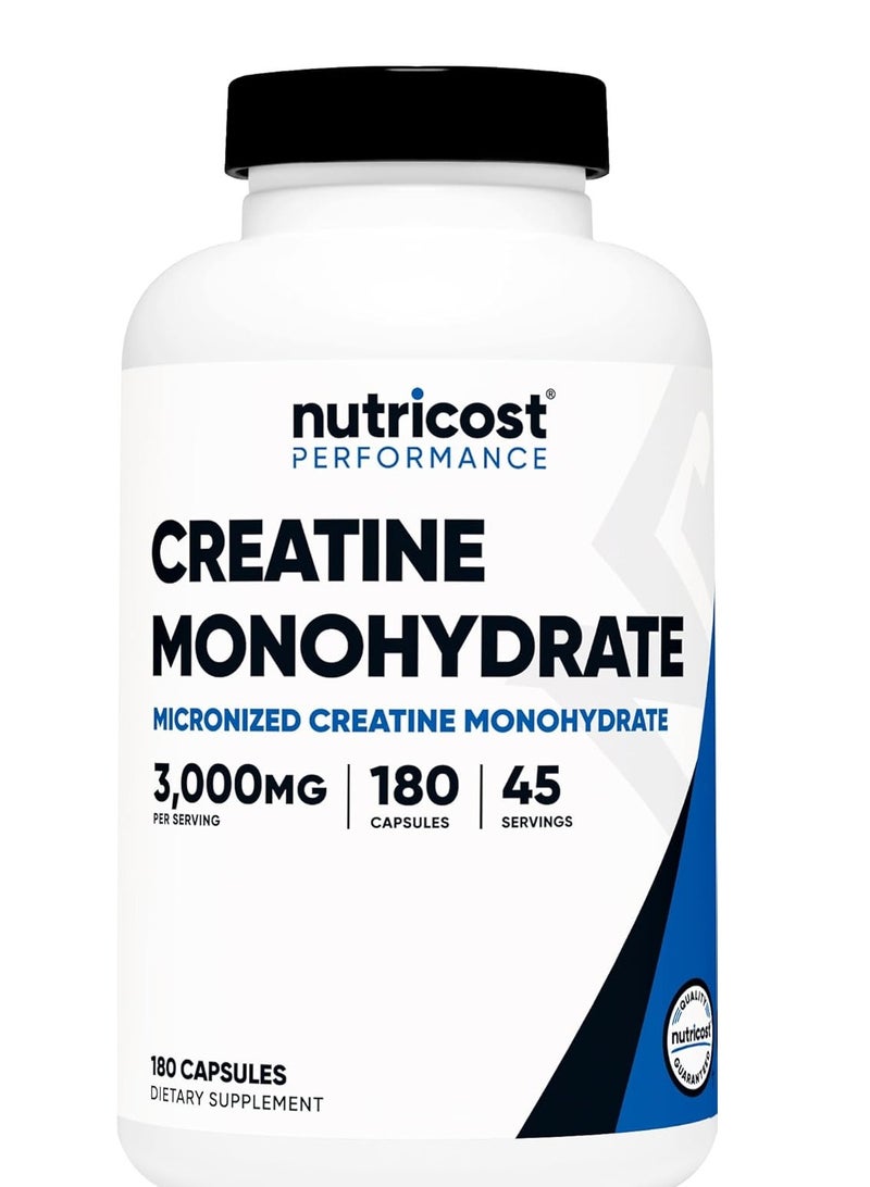 كرياتين مونوهيدرات 3000 مجم، 180 كبسولة - Image 1