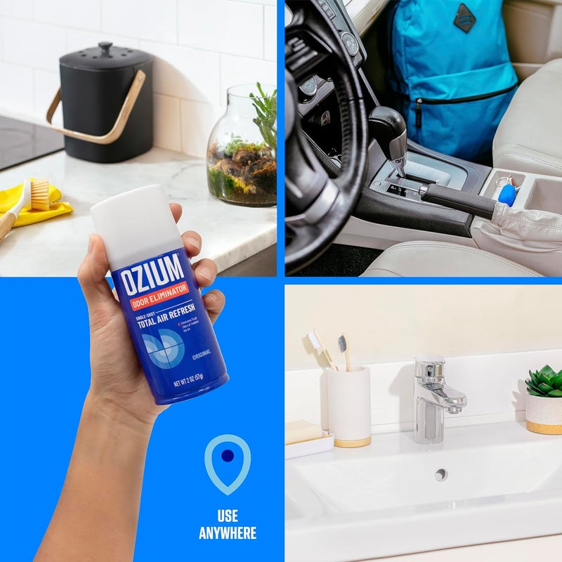 Ozium Air Freshener Odor Eliminator, 2oz Single Shot Total Air Refresh & Car Air Freshener – Carbon Black – 4 Pack - Image 4