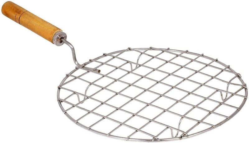 Oyester Wire Round Wooden Handle Roaster Papad Jali Paneer Grill Roti Maker Barbeque Jali Roaster Chapati Toast Grill Roaster  - Image 4