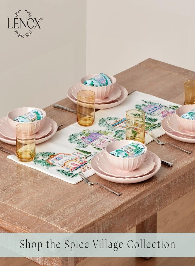 Lenox Spice Village Print Embroidered Table Runner, Multicolor, 14" W x 70" L - Image 4