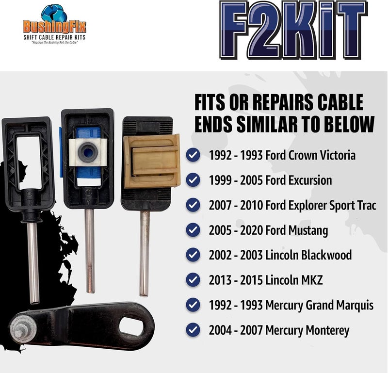 BushingFix.com F2KIT1 Transmission Shift Cable Bushing Repair Kit - Image 4