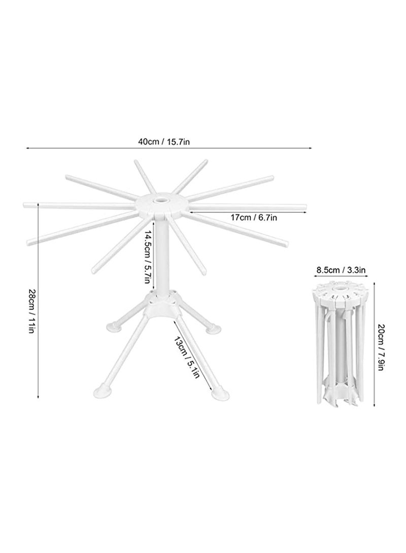 KASTWAVE Collapsible Pasta Drying Rack, with Pasta Cutter Plastic Household Noodle Stand with 10 Bar Handles Spaghetti Drying Rack - Image 2