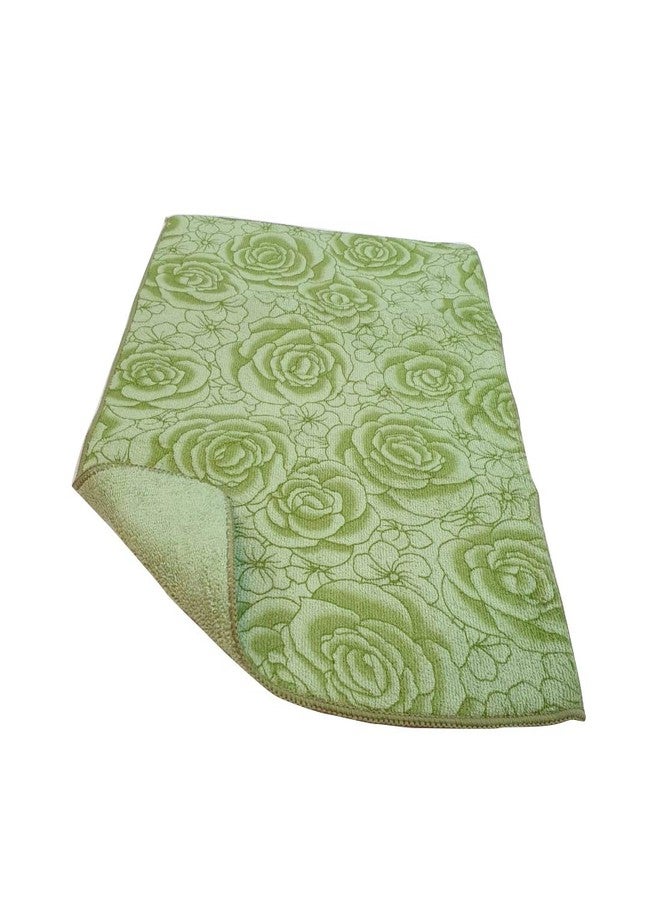 Inditradition Kitchen Sink Utensil Drying Draining Mat | Microfiber Utensils Drying Mat, Green Printed (15 x 20 Inches) - Image 4