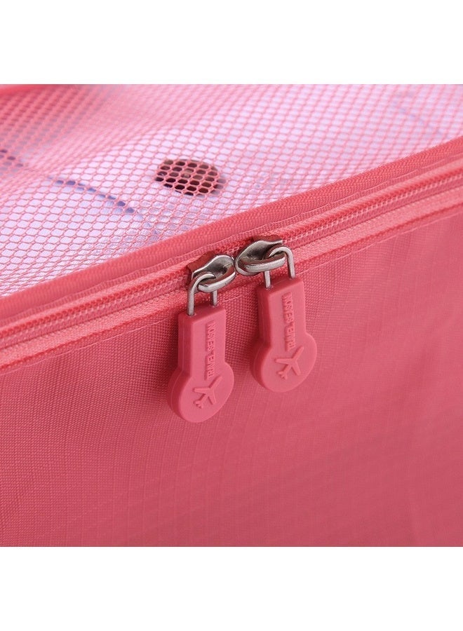 6-in-1 clothing storage bags set to organise the travel bag with a laundry bag for underwear and to organise while travelling in pink - Image 5