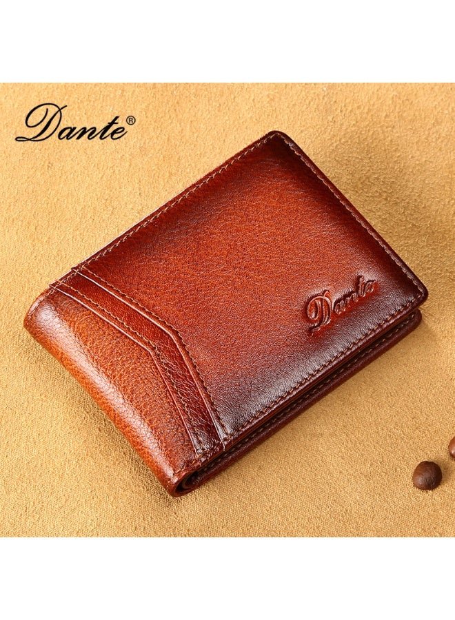 دانتي محفظة دانتي الجلدية الرفيعة للرجال - حامل بطاقات RFID لرخصة القيادة والعملات المعدنية - Image 1