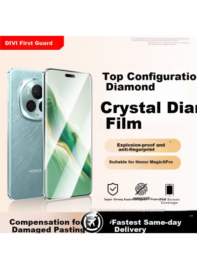 DiVi First Guard [Special Offer 2-Pack] Tempered Glass Screen Protector For Honor Magic 6 Pro, Honor Phone Film, High-Definition Curved Full-Screen Coverage Film, Wear-Resistant, Anti-Fingerprint - Image 1