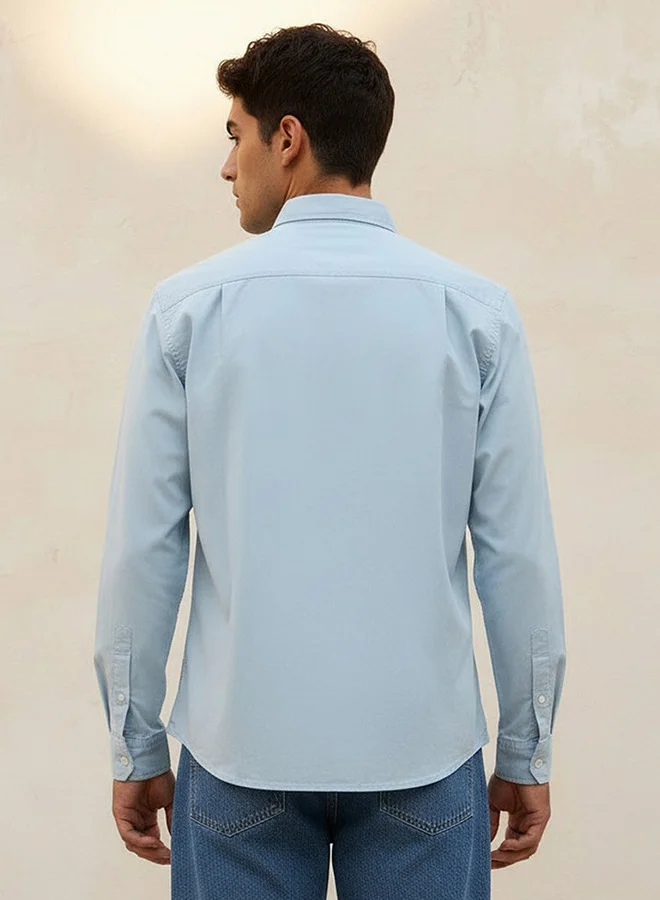 Lee Cooper  Lee Cooper Men Regular Fit Collared Long Sleeve Shirt for Men | Best Price UAE