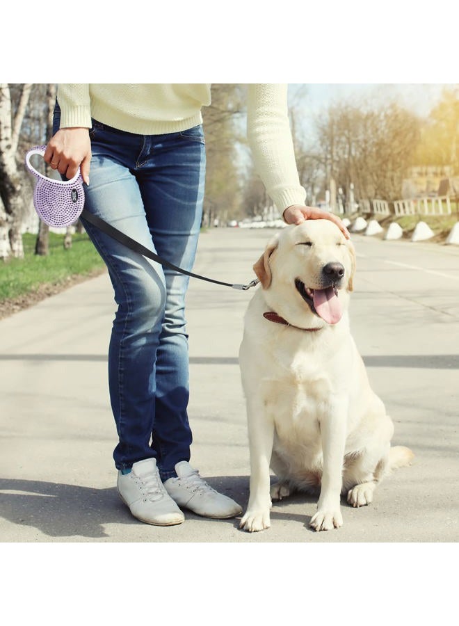 eing Retractable Dog Leash, Pet Walking Leash with Anti-Slip Handle, Strong Nylon Tape, 360°Tangle-Free, Suitable for Small Medium Dog Cat, Gift Waste Bags Dispenser Included,10 ft, Purple - Image 5