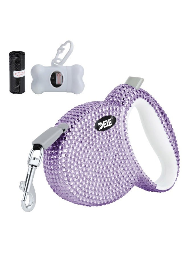 eing Retractable Dog Leash, Pet Walking Leash with Anti-Slip Handle, Strong Nylon Tape, 360°Tangle-Free, Suitable for Small Medium Dog Cat, Gift Waste Bags Dispenser Included,10 ft, Purple - Image 1