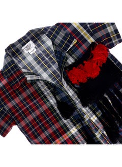 LOVELY LAND Girls Buttoned Down Shirt Navy Blue, Red & Yellow  - Image 2
