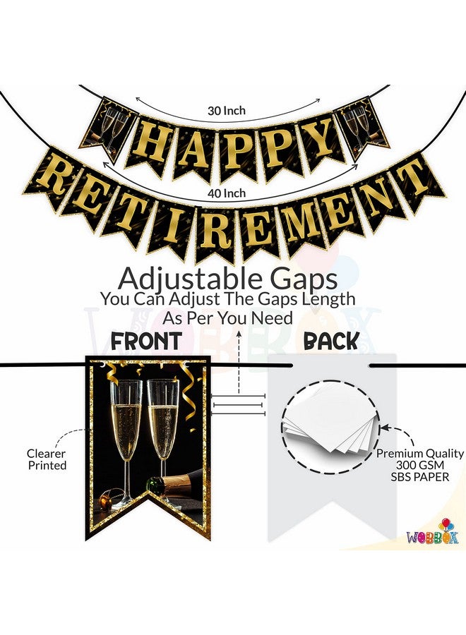 Wobbox Happy Retirement Banner, Retirement Party Banner, Retirement Party Decorations (FP4409) - Image 2
