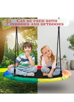 Piccasio Toddler Baby Swing, Saucer Tree Swing with Multi Stranded Ropes For Outdoor & Indoor Playground &2 Additional Hanging Strap, Gym Sets, Backyard  - Image 3