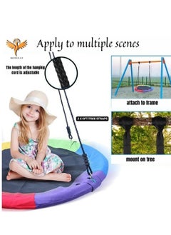 Piccasio Toddler Baby Swing, Saucer Tree Swing with Multi Stranded Ropes For Outdoor & Indoor Playground &2 Additional Hanging Strap, Gym Sets, Backyard  - Image 4