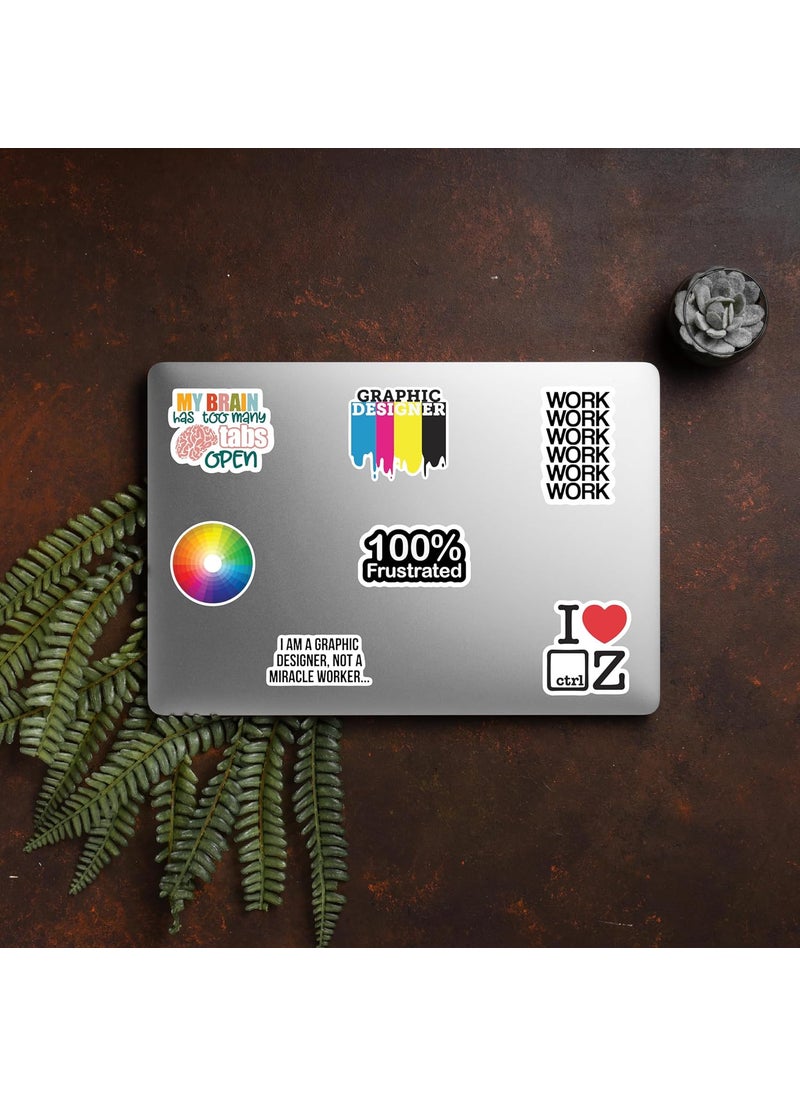 D2c D2C Graphic Designer Sticker Set Creative Art Design Stickers Pack of 61 pc for Laptops Tablets Water Bottles Scrapbook Perfect for Artists Designers Creatives  - Image 3