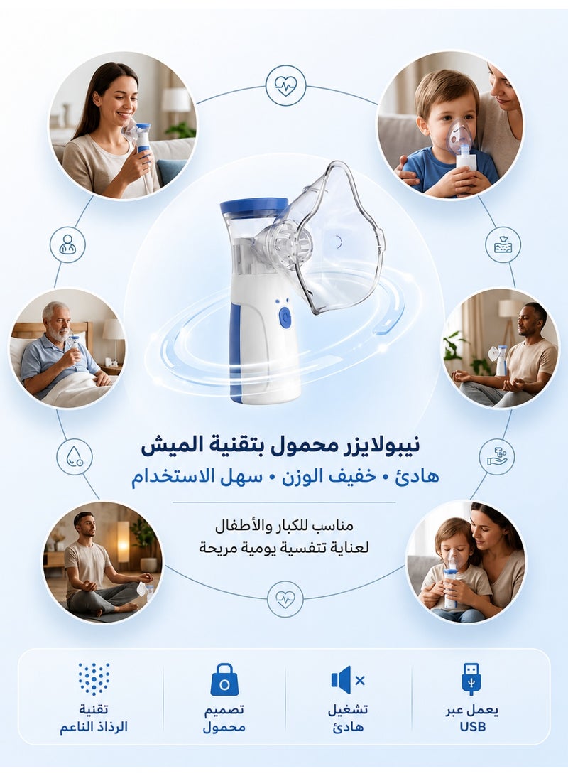 Portable Steam Nebulizer Compact Design For Daily Use And Travel With Adult And Child Masks - Image 3