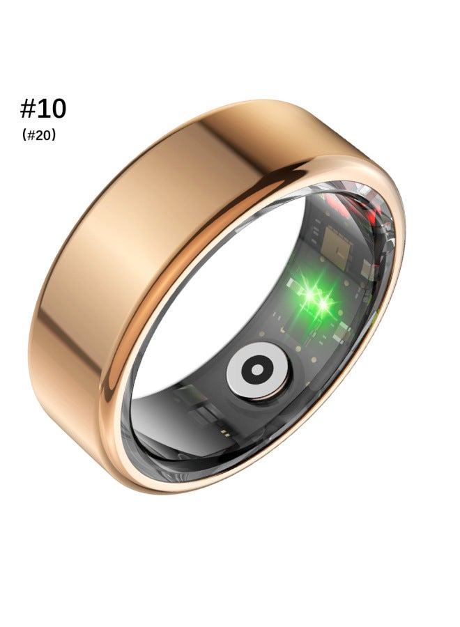 IP68 مقاوم للماء معدل ضربات القلب النوم عداد الخطى للجنسين الذكية الدائري اللون: #10 ذهبي - Image 1