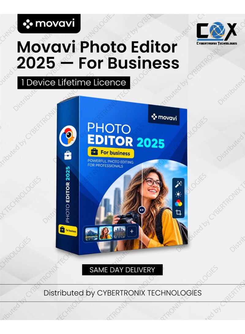 Movavi Photo Editor 2025 For Business | 1 Device for Lifetime | Digital License | Same Day Delivery
